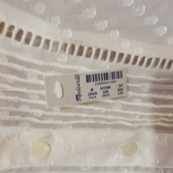 NWT Madewell Sheer Swiss Pintuck Blouse - Picture 10 of 10
